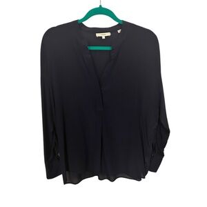 Vince 100% silk navy blue blouse size small